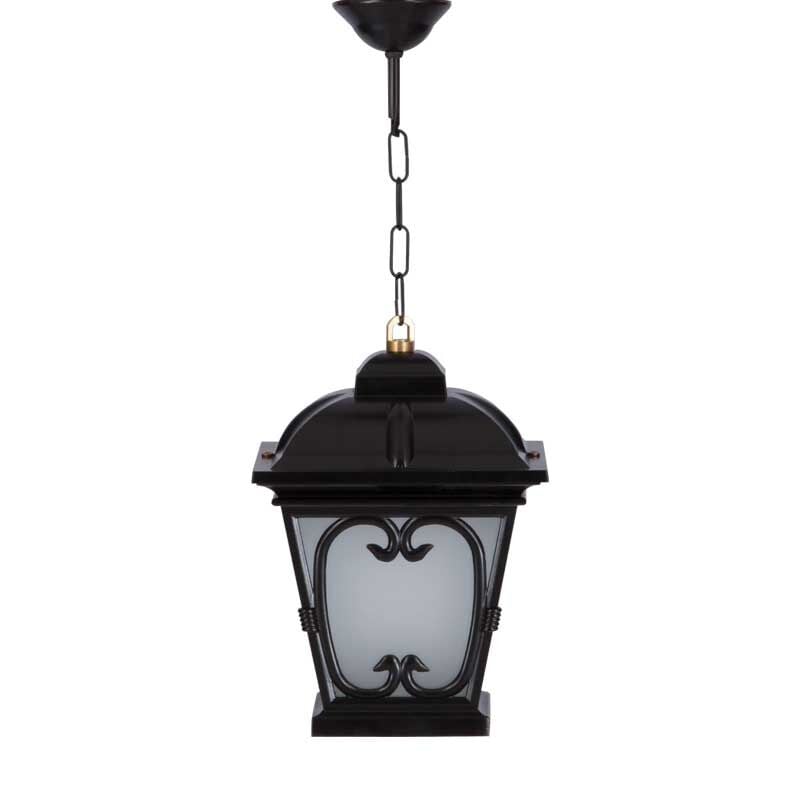 Küçük Kapaklı Alüminyum Dekoratif Kare Park Bahçe Feneri 23x60cm