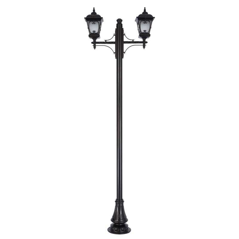 Alüminyum Dekoratif Kare Fenerli Park Bahçe Aydınlatma Direği 90x260cm