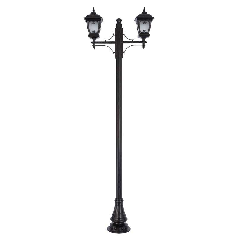 Alüminyum Dekoratif Kare Fenerli Park Bahçe Aydınlatma Direği 90x260cm