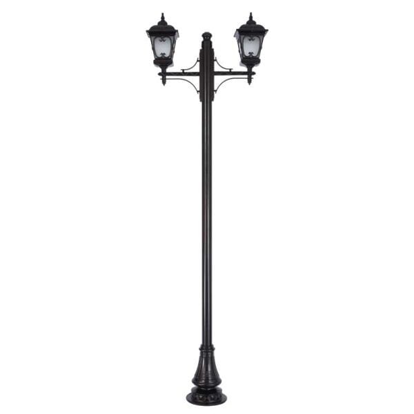 Alüminyum Dekoratif Kare Fenerli Park Bahçe Aydınlatma Direği 90x260cm