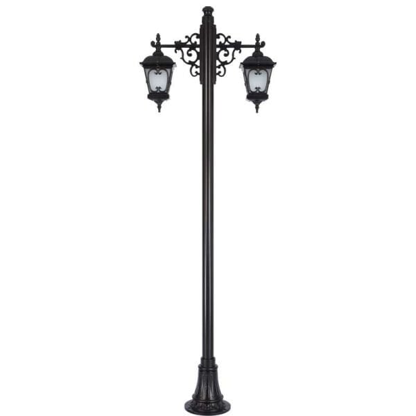 Alüminyum Dekoratif Kare Fenerli Park Bahçe Aydınlatma Direği 90x280cm