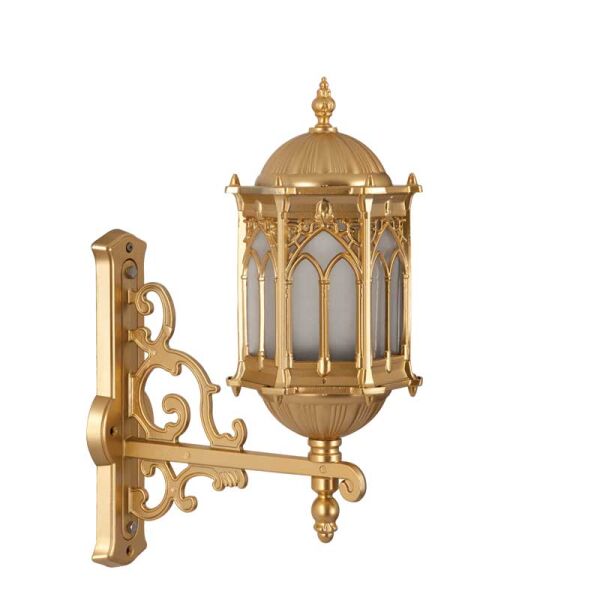 Alüminyum Altın Yaldız Boyalı Osmanlı Park Bahçe Feneri 34x55cm