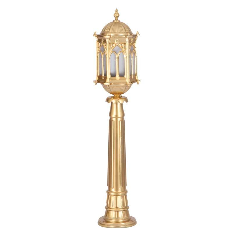 Alüminyum Altın Yaldız Boyalı Osmanlı Park Bahçe Feneri 20x100cm