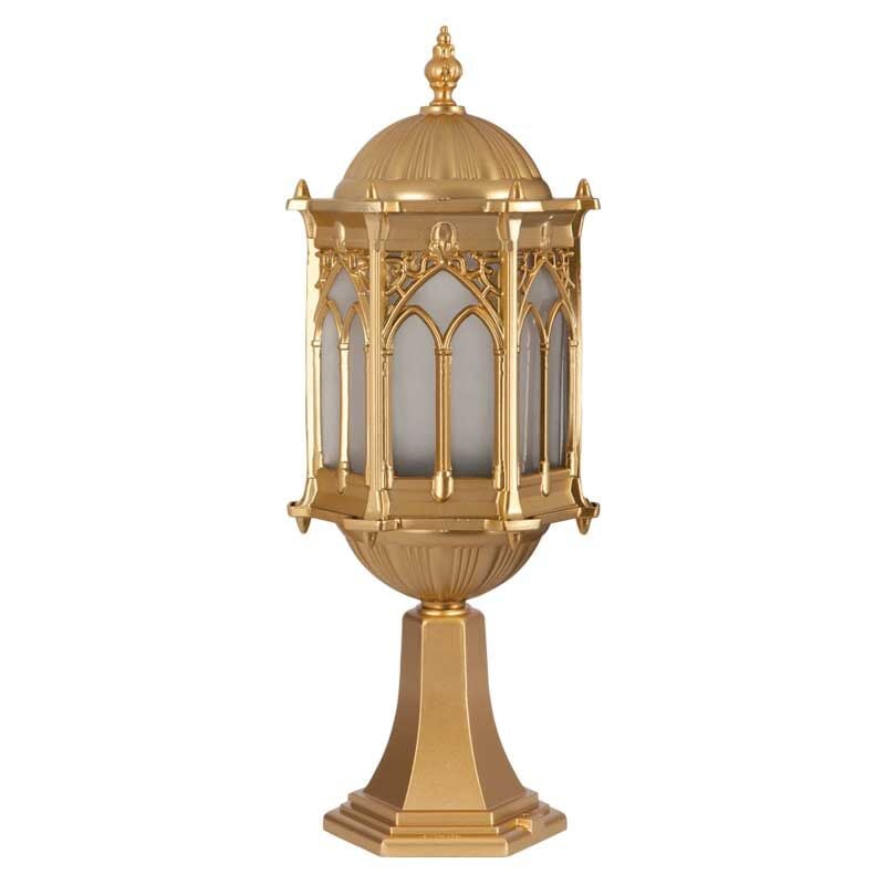 Alüminyum Altın Yaldız Boyalı Osmanlı Park Bahçe Feneri 20x55cm