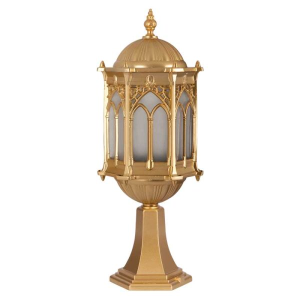 Alüminyum Altın Yaldız Boyalı Osmanlı Park Bahçe Feneri 20x55cm