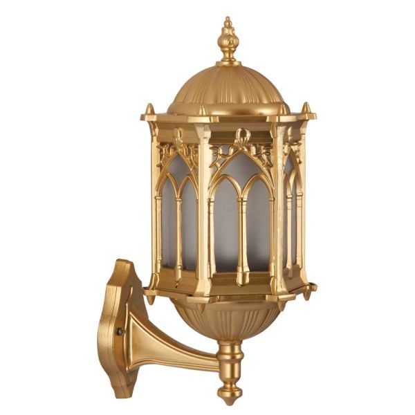 Alüminyum Altın Yaldız Boyalı Osmanlı Park Bahçe Feneri 25x45cm