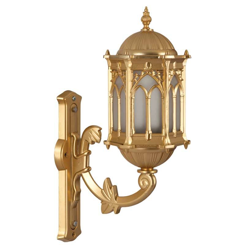 Alüminyum Altın Yaldız Boyalı Osmanlı Park Bahçe Feneri 34x55cm