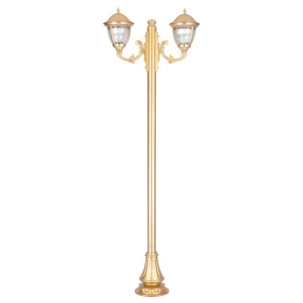 Alüminyum Lens Camlı Altın Yaldız Boyalı Park Bahçe Feneri 75x260cm