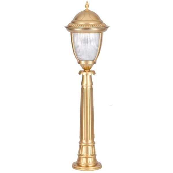 Alüminyum Lens Camlı Altın Yaldız Boyalı Park Bahçe Feneri 25x100cm