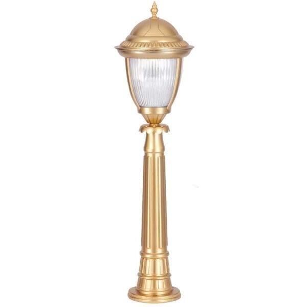 Alüminyum Lens Camlı Altın Yaldız Boyalı Park Bahçe Feneri 25x100cm