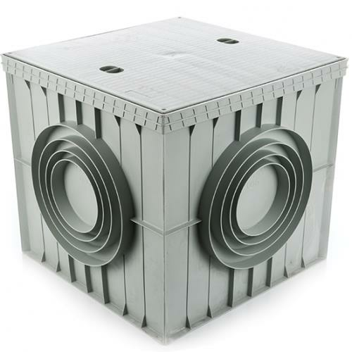 40x40x40 mm Termoplastik Yeraltı Buat, Düz Gri Kapaklı