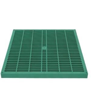 55x55x50 mm Termoplastik Yeraltı Buat İçin Izgaralı Yeşil kapak
