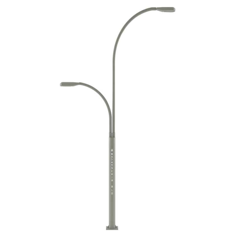 Cadde Model Yüksek Çelik Boru Park Bahçe Aydınlatma Direği 350x800cm