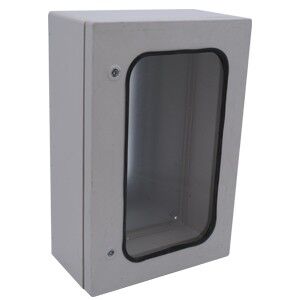 400 x 600 x 200 mm Camlı Galvaniz Taban Saclı Polyester Pano, Ip 54