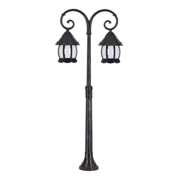 Abs Süslü Alüminyum Çim Direkli Sekizgen Park Bahçe Feneri 56x140cm