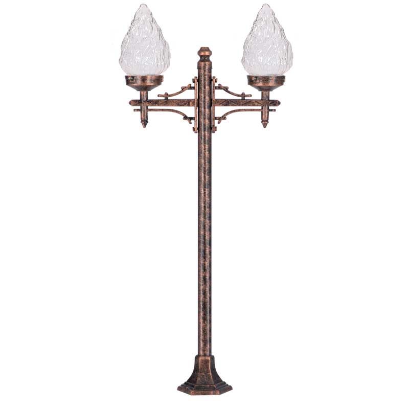 Akrilik Camlı Şelale Model Metal Çim Direkli Park Bahçe Armatür 15x90cm