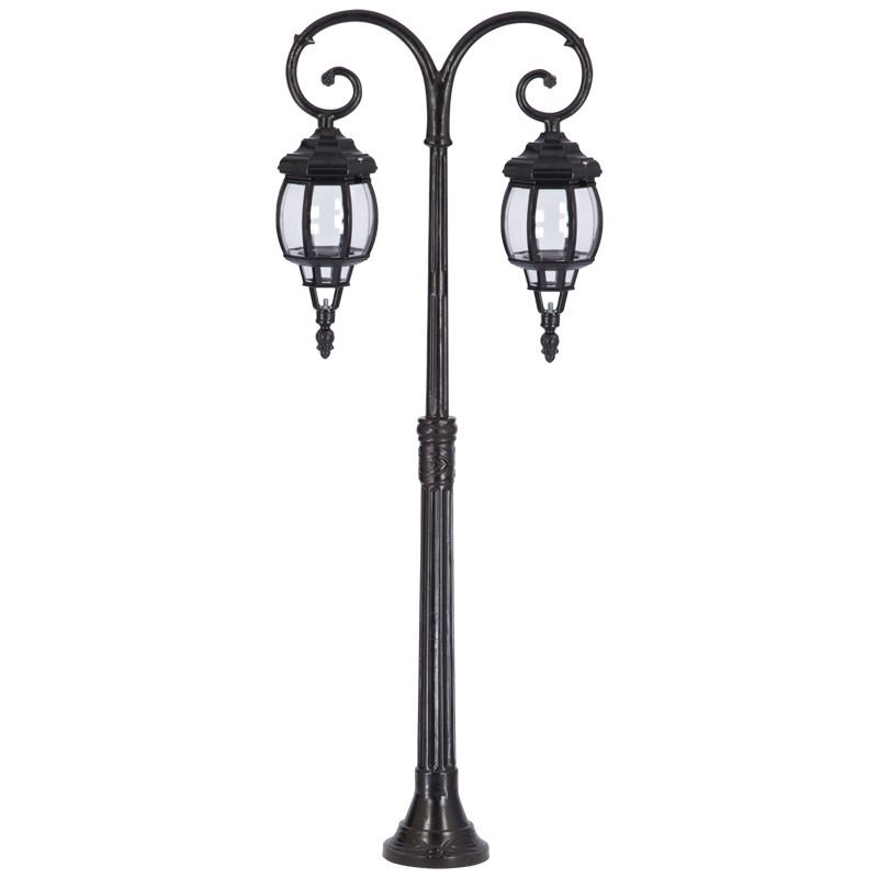 Sekizgen Abs Fenerli Alüminyum Çim Direkli Park Bahçe Armatürü 56x140cm