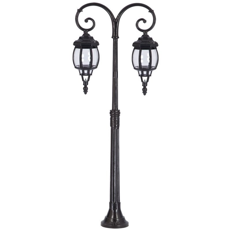 Sekizgen Abs Fenerli Alüminyum Çim Direkli Park Bahçe Armatürü 56x140cm