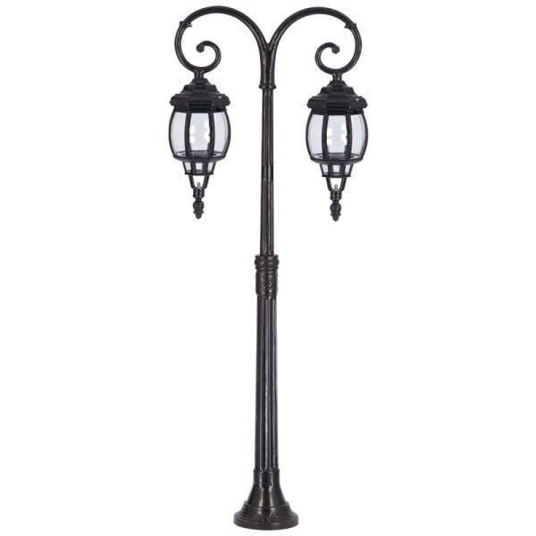 Sekizgen Abs Fenerli Alüminyum Çim Direkli Park Bahçe Armatürü 56x140cm