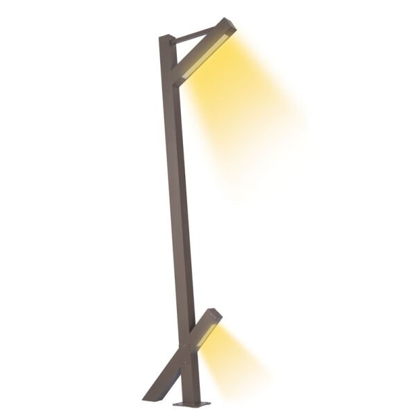 30+12w Smd Led IP67 Pleksi Camlı Park Bahçe Aydınlatma Direği 15x300cm