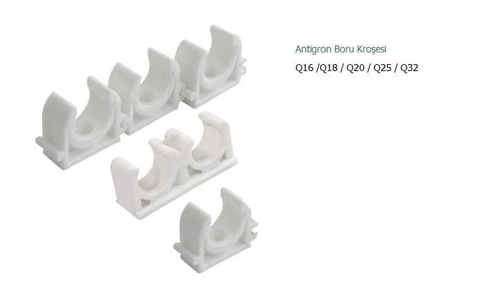 Mutlusan 16 Ø Antigron Boru Kroşesi (Geçmeli) 100 Adet