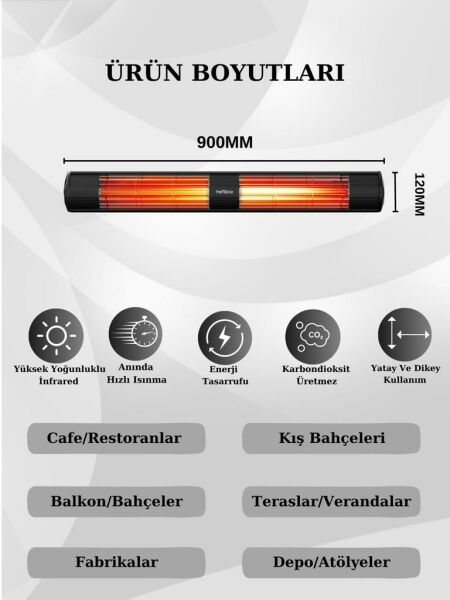 Hottable Duvar Tipi İnfrared Isıtıcı 4000 Watt