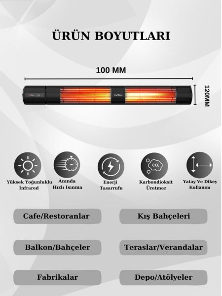 Hottable Duvar Tipi Uzaktan Kumandalı İnfrared Isıtıcı 3000 Watt