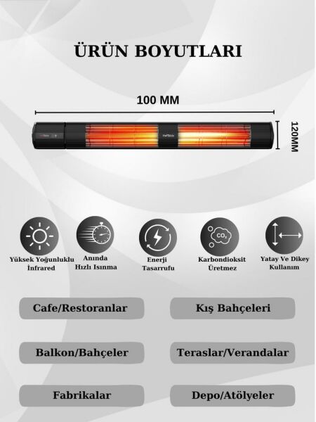 Hottable Duvar Tipi Uzaktan Kumandalı İnfrared Isıtıcı 4000 Watt