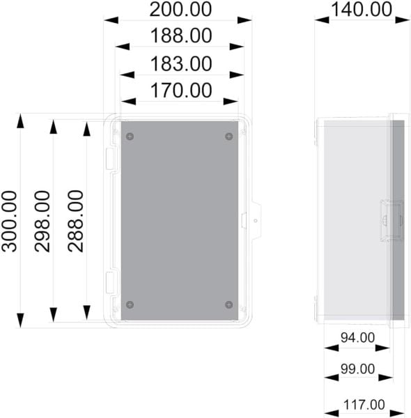 200x300x130 mm Taban Saclı Polyester Pano