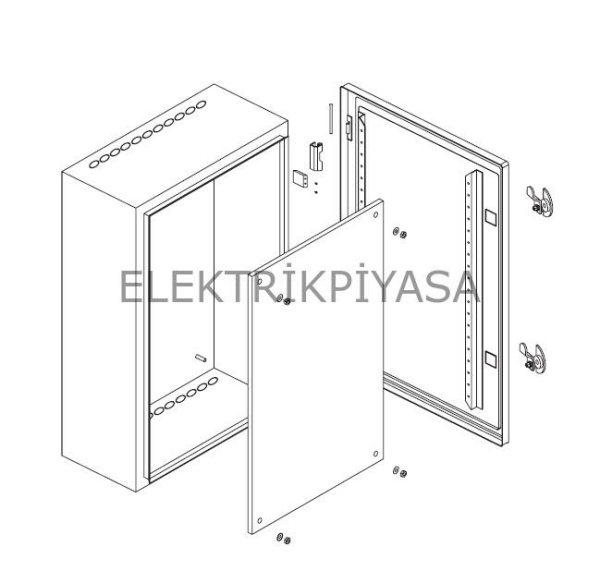 45x35x15 cm Metal Duvar Tipi Taban Saçlı Yatay Pano, Ip 45
