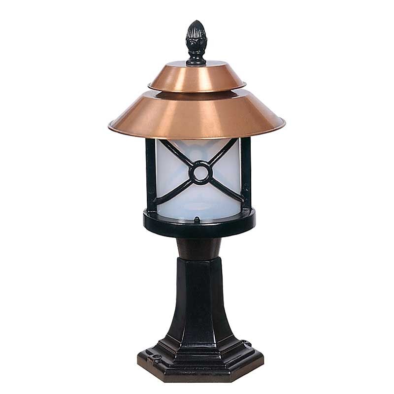 Bakır Şapkalı Klasik Döküm Park Bahçe Feneri 30x50cm