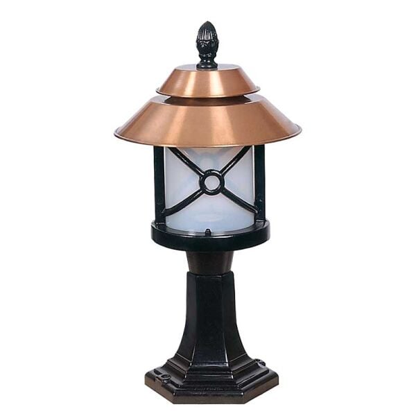 Bakır Şapkalı Klasik Döküm Park Bahçe Feneri 30x50cm