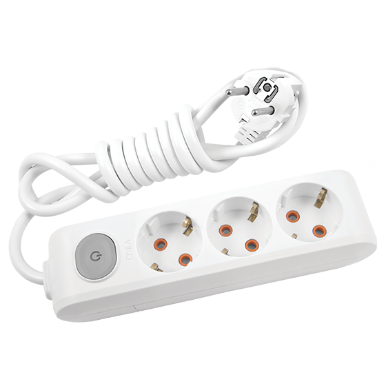 Viko 3lü Uzatma Grup Priz Anahtarlı Topraklı Kablolu Çocuk Korumalı 5m