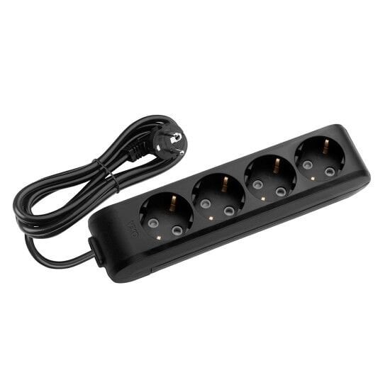 Viko 4lü Uzatma Grup Priz Topraklı Kablolu Çocuk Korumalı 2m Siyah