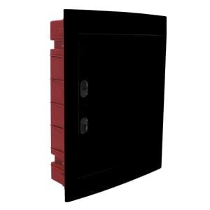 305x394x85 mm 24'lü Sıva Altı Siyah Kapaklı Plastik Gövdeli Sigorta Kutusu