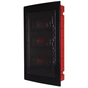 305x544x87 mm 36'lı Sıva Altı Siyah Kapaklı Plastik Gövdeli Sigorta Kutusu