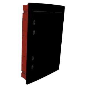 440x654x95 mm 54'lü Sıva Altı Siyah Kapaklı Plastik Gövdeli Sigorta Kutusu