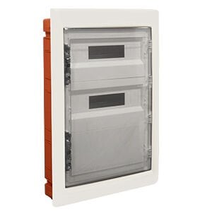 305x544x87 mm 24'lü Sıva Altı Şeffaf Kapaklı Plastik Gövdeli Zayıf Akım Bölmeli Sigorta Kutusu