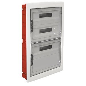 440x855x95 mm 54'lü Sıva Altı Şeffaf Kapaklı Plastik Gövdeli Zayıf Akım Bölmeli Sigorta Kutusu