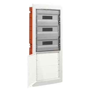 440x855x95 mm 54'lü Sıva Altı Opak/Şeffaf Kapaklı Plastik Gövdeli Zayıf Akım Bölmeli Sigorta Kutusu