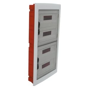 440x855x95 mm 54'lü Sıva Altı Şeffaf Kapaklı Metal Kasalı Zayıf Akım Bölmeli Sigorta Kutusu