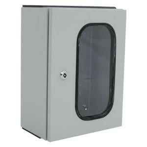 30x40x20 cm Camlı Metal Harici Duvar Tipi Taban Saçlı Tam Etanj Pano, Ip 65