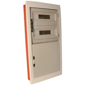 423x1003x90 mm 54'lü Sıva Altı Opak/Şeffaf Kapaklı Metal Kasalı Zayıf Akım Bölmeli Sigorta Kutusu