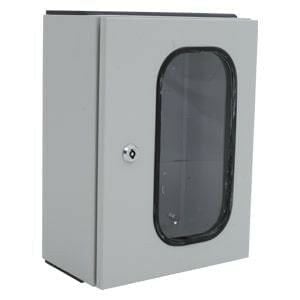 40x50x20 cm Camlı Metal Harici Duvar Tipi Taban Saçlı Tam Etanj Pano, Ip 65