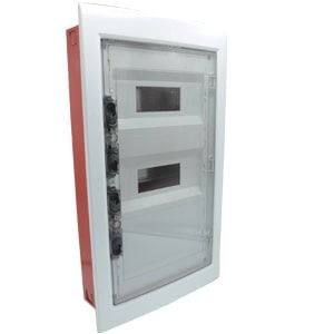 305x544x87 mm 36'lı Sıva Altı Şeffaf Kapaklı Metal Kasalı Sigorta Kutusu