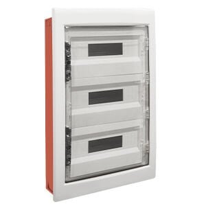 440x654x95 mm 54'lü Sıva Altı Şeffaf Kapaklı Metal Kasalı Sigorta Kutusu