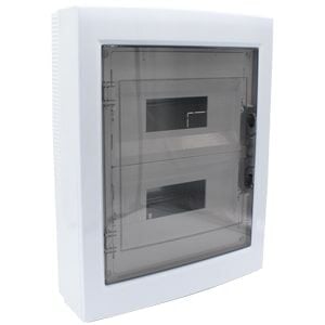 330x420x105 mm 24'lü Sıva Üstü Şeffaf Kapaklı Sigorta Kutusu IP40