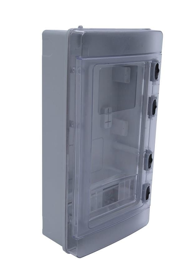 240x460x132 mm H.Free Şeffaf Kapaklı 1 Trf. Elk. Syç. 9 sig. Kapasiteli Sıva Üstü Sayaç Panosu, Ip 65