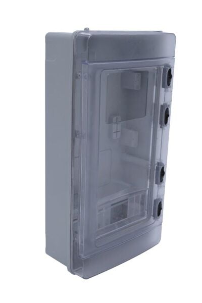 240x460x132 mm H.Free Şeffaf Kapaklı 1 Trf. Elk. Syç. 9 sig. Kapasiteli Sıva Üstü Sayaç Panosu, Ip 65