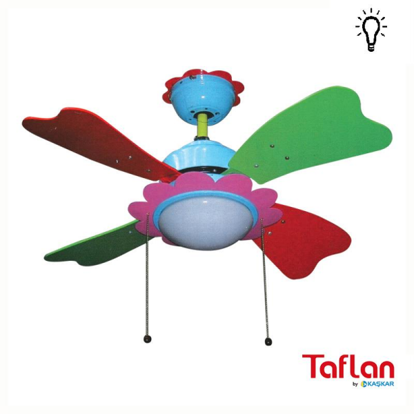 Kaşkar-Taflan Aydınlatmalı 4 Ahşap Kanatlı Tavan Vantilatörü